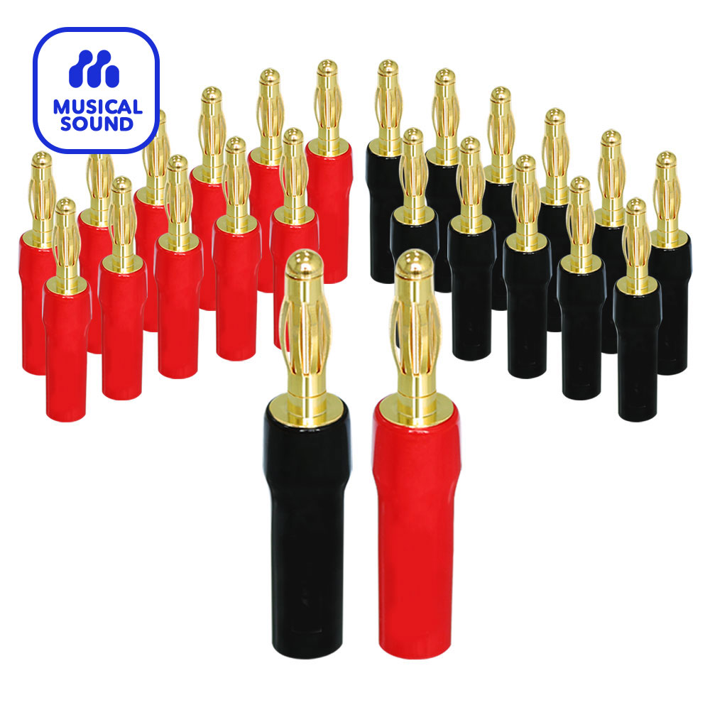 Audio Home Cinema - Bananenstecker, Audio-Klinkenstecker, 12 Paar/24 Stück, Schraubverschluss,