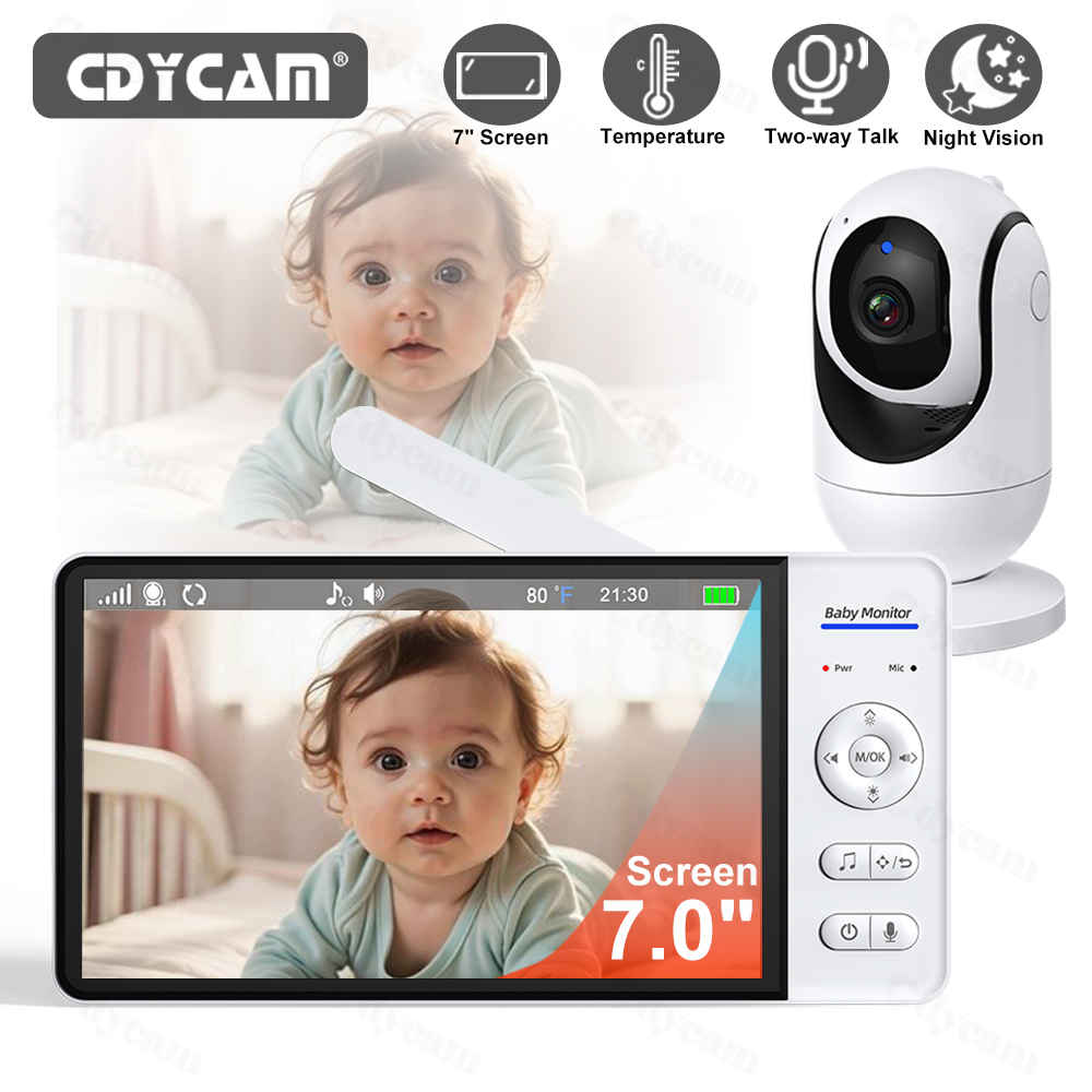Home Cinema Wireless - 7-Zoll-Video-Babyphone mit Nachtsicht, ohne WLAN, 4-fach-Zoom,