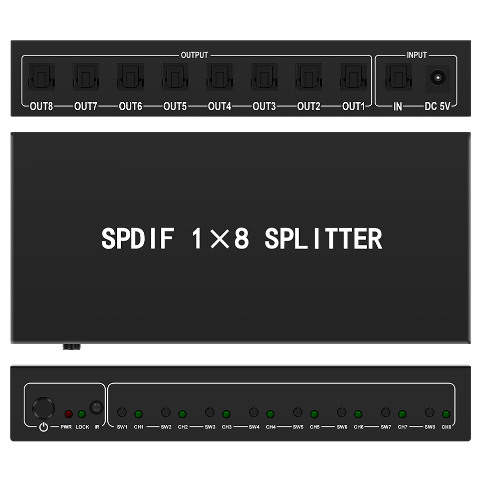 Home Cinema Tv - Optischer Audio-Splitter, 1 in 8 Out